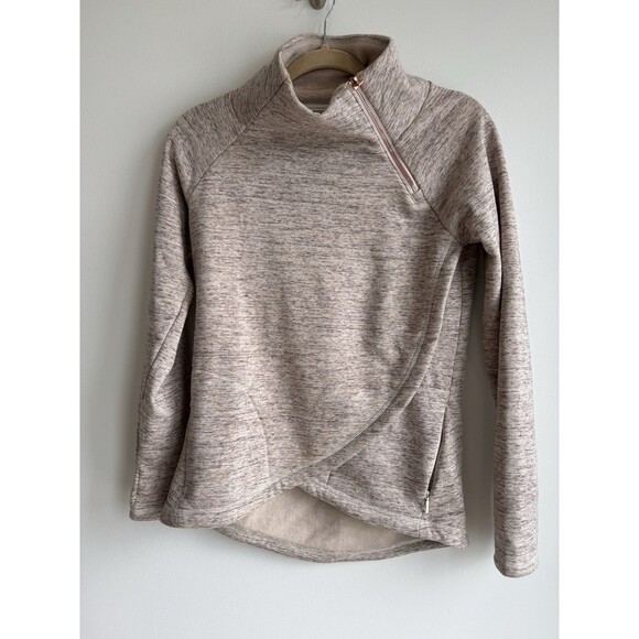 Athleta Sweatshirt/XXS/Oatmeal With Rose Gold Zipper - Picture 1 of 6